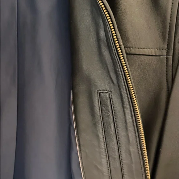 NWT Men’s Cole Haan Black Leather Jacket - Picture 3 of 5